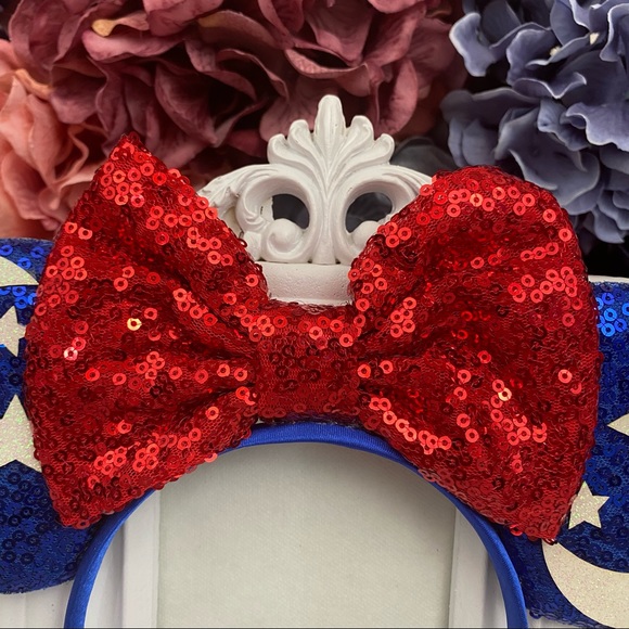 Minnie Mouse Sorcerer Fantasia Headband with Bow - Picture 6 of 12